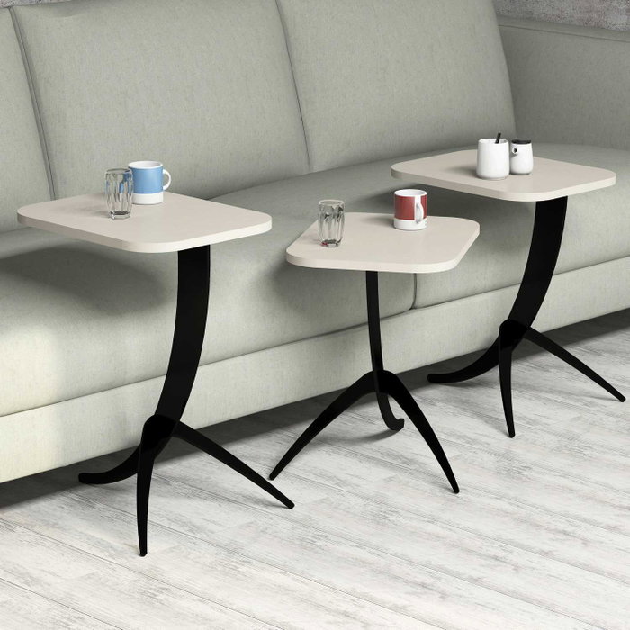 Hanah Home Pion - Crema (Juego de 3 mesas nido)